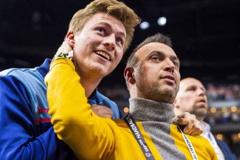 Cologne Germany 21 January 2019 World Cup 2019 Men Main Round Croatia vs Germany vs Franz Semper SC DHfK Leipzig and Bob Hanning Jubel Freude Freude Köln Lanxess Arena Nordrhein Westfalen Deutschland