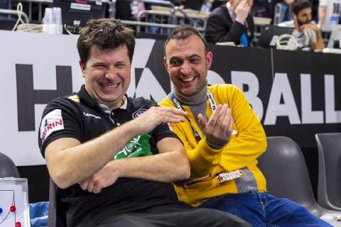 Cologne Germany 21 January 2019 World Cup 2019 Men Main Round Croatia vs Germany v li Coach Alexander Haase Germany DHB Vice President Bob Hanning Germany Cologne Lanxess Arena Nordrhein Westfalen Germany