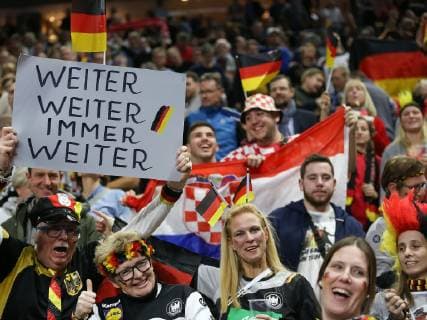German fans in a good mood Germany Croatia Handball WM 2019 Koeln Copyright: xEIBNER rrzx ep_rrz