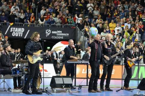 The Hoehner heat up the mood before the match against Croatia at Germany Croatia Handball WM 2019 Cologne Copyright: xEIBNER rrzx ep_rrz