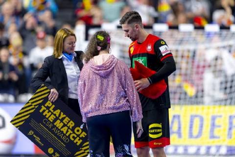 Fabian Wiede No. 10 Germany voted Player of the Match PotM Croatia vs. Germany Main Round Handball IHF Handball World Championship 21 01 19 Cologne North Rhine-Westphalia Germany Lanxess Arena Copyright: xAgentur54Gradx xFelixxKoenigx