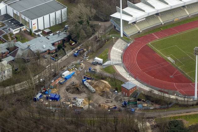 Lohrheidestadion der SG Wattenscheid 09 e V Olympiastützpunkt Hollandstraße Klaus Steilmann Halle Wattenscheid Gelsenkirchen Ruhrgebiet Nordrhein Westfalen Germany ACHTUNGxMINDESTHONORARx60xEURO