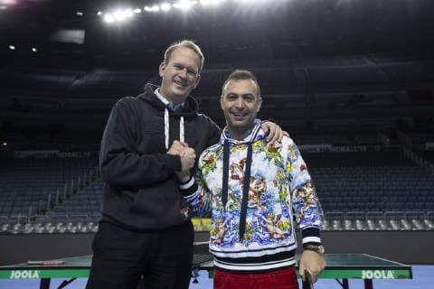 Handball WM 2019 Lanxess Arena Cologne Germany Date 22 01 2019 Left Stefan Holcher Right Bob Hanning