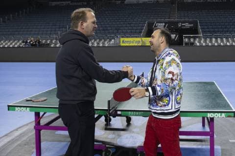 Handball WM 2019 Lanxess Arena Cologne Germany Date 22 01 2019 Left Stefan Holcher Right Bob Hanning