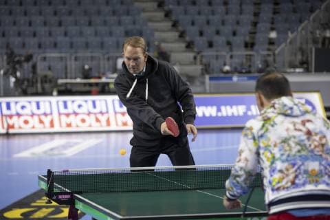 Handball WM 2019 Lanxess Arena Cologne Germany Date 22 01 2019 Left Stefan Holcher Right Bob Hanning