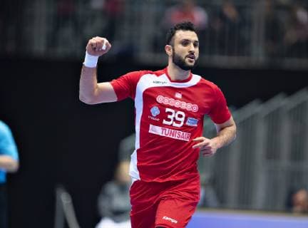 Mohamed Soussi of Tunisia during the men s IHF Handball World Championship Main Round Group 2 match between Tunisia and Egypt in Herning Denmark Wednesday Jan 23 2019 Herning Jylland Denmark,  Copyright: HenningxBagger HenningxBaggerx COP103 spdk20190123-161241-L