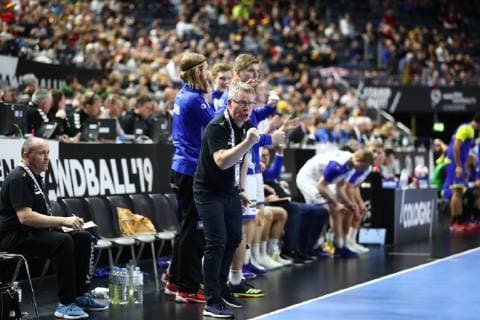 Gudmundur Gudmundsson Coach Iceland on the sidelines Brazil vs Iceland IHF Men Handball World Championship 23 01 2019 Photographer Neis Eibner Brazil vs Iceland IHF Men Handball World Championship 23 01 2019 Cologne Copyright: xEIBNER Alexander_Neisx EP_ANS