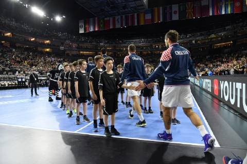 GER IHF WM 2019 France FRA vs Croatia CRO 23 01 2019 Lanxess Arena Cologne GER IHF WM 2019 France FRA vs Croatia CRO in picture picture shows the Croatian team moves in nordphotox xMeuter nph00351