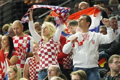 GER IHF WM 2019 France FRA vs. Croatia CRO 23 01 2019 Lanxess Arena Cologne GER IHF WM 2019 France FRA vs. Croatia CRO in picture picture shows fans Croatian nordphotox xMeuter nph00351