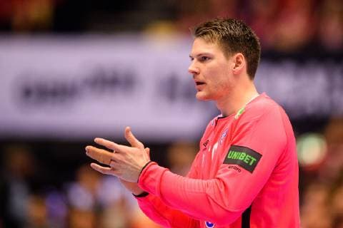 190123 Goalkeeper Torbjorn Bergerud of Norway during the IHF World Handball Championship match between Norway and Hungary on January 23 2019 in Herning Photo Petter Arvidson BILDBYRAN kod PA 92212,  Copyright: PETTERxARVIDSON BB190123PA024