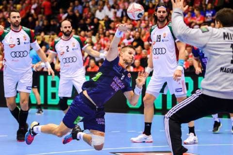 190123 Bjarte Myrhol of Norway during the IHF World Handball Championship match between Norway and Hungary on January 23 2019 in Herning Photo Petter Arvidson BILDBYR u0081N kod PA 92212,  Copyright: PETTERxARVIDSON BB190123PA033