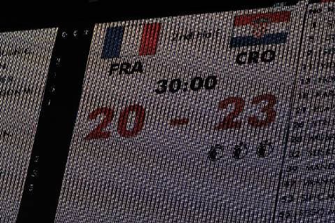 GER IHF WM 2019 France FRA vs Croatia CRO 23 01 2019 Lanxess Arena Cologne GER IHF WM 2019 France FRA vs Croatia CRO in picture picture shows final score 20 23 nordphotox xMeuter nph00351