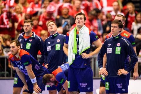 190123 The players of Norway after the IHF World Handball Championship match between Norway and Hungary on January 23 2019 in Herning Photo Petter Arvidson BILDBYRAN kod PA 92212,  Copyright: PETTERxARVIDSON BB190123PA044