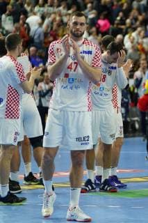 GER IHF WM 2019 France FRA vs Croatia CRO 23 01 2019 Lanxess Arena Cologne GER IHF WM 2019 France FRA vs Croatia CRO picture shows the Croats are happy about the victory and say goodbye Jakov VrankoviÄ‡ CRO 47 nordphotox xMeuter nph00351