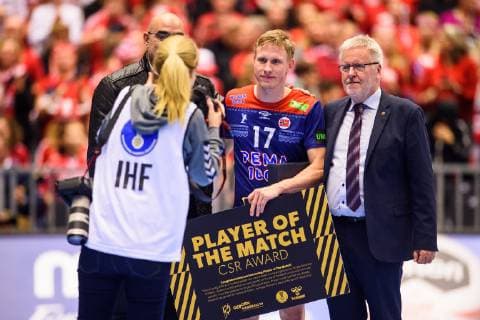 190123 Magnus Jondal of Norway after the IHF World Handball Championship match between Norway and Hungary on January 23 2019 in Herning Photo Petter Arvidson BILDBYRAN kod PA 92212,  Copyright: PETTERxARVIDSON BB190123PA046