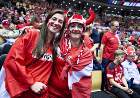 Danish fans before the men s IHF Handball World Championship Main Round Group 2 match between Denmark and Sweden in Herning Denmark Wednesday Jan 23 2019 Herning Jylland Denmark,  Copyright: HenningxBagger HenningxBaggerx COP105 spdk20190123-200725-L