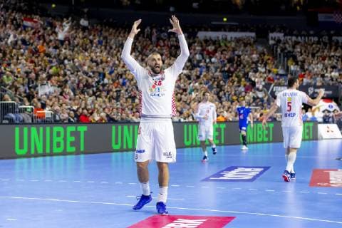 Zeljko Musa Nr 28 Croatia cheers France vs. Croatia Main Round Handball IHF Handball World Championship 23 01 19 Cologne North Rhine-Westphalia Germany Lanxess Arena Copyright: xAgentur54Gradx xFelixxKoenigx