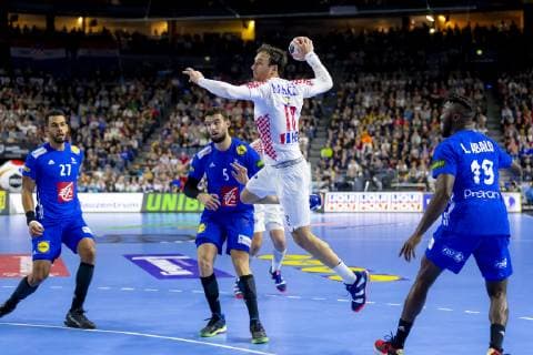 Igor Karacic No 18 Croatia vs. Nedim Remili No 5 France France vs Croatia Main Round Handball IHF Handball World Championship 23 01 19 Cologne North Rhine-Westphalia Germany Lanxess Arena Copyright: xAgentur54Gradx xFelixxKoenigx