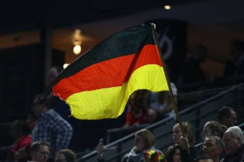 German flag Germany vs. Spain IHF Men Handball World Championship 23 01 2019 Photographer Neis Eibner Germany vs. Spain IHF Men Handball World Championship 23 01 2019 Cologne Copyright: xEIBNER Alexander_Neisx EP_ANS
