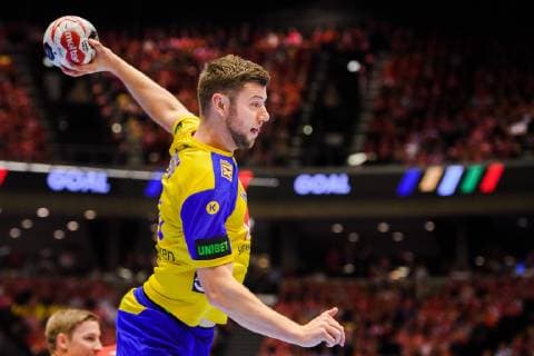 190123 Niclas Ekberg of Sweden during the IHF World Handball Championship match between Denmark and Sweden on January 23 2019 in Herning Photo Petter Arvidson BILDBYR u0081N kod PA 92213,  Copyright: PETTERxARVIDSON BB190123PA065