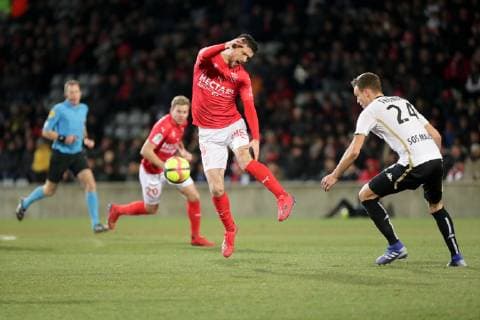 09 CLEMENT DEPRES (NIM) FOOTBALL : Nimes vs Angers - Ligue 1 Conforama - 23 01 2019 FEP Panoramic 