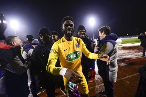 Franck Djoko Ketchateng (Viry) FOOTBALL : Viry Chatillon vs Caen - 1 16e Finale Coupe de France - 23 01 2019 JBAutissier Panoramic 