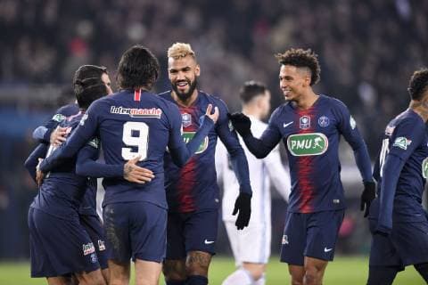 17 ERIC MAXIM CHOUPO MOTING (PSG) - 04 THILO KEHRER (PSG) - JOIE FOOTBALL : Paris SG vs Strasbourg - Coupe de France - 23 01 2019 AnthonyBIBARD FEP Panoramic 