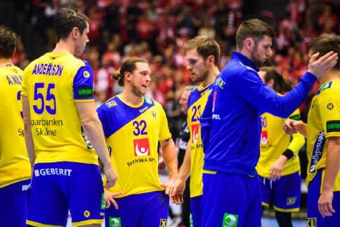190123 Mattias Zachrisson of Sweden looks dejected after the IHF World Handball Championship match between Denmark and Sweden on January 23 2019 in Herning Photo Petter Arvidson BILDBYR u0081N kod PA 92213,  Copyright: PETTERxARVIDSON BB190123PA122