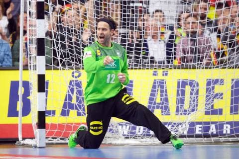 Handball Cologne 23 01 2019 Mens World Championship 2019 Mens World Championships Main Round Germany GER Spain ESP Silvio Heinevetter Germany TW No 12 Jubel