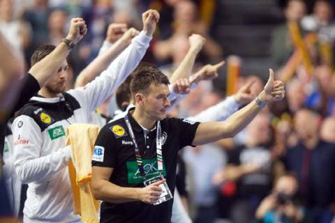 Handball Cologne 23 01 2019 World Championship 2019 Mens World Championship Main Round Germany GER Spain ESP Christian Prokop Germany Coach Jubel