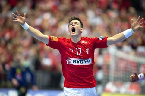 Lasse Svan of Denmark during the men s IHF Handball World Championship Main Round Group 2 match between Denmark and Sweden in Herning Denmark Wednesday Jan 23 2019 Herning Jylland Denmark,  Copyright: HenningxBagger HenningxBaggerx COP105 spdk20190123-222212-L