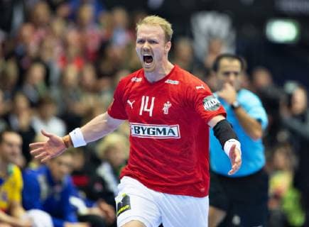 Anders Zachariassen of Denmark jubilates during the men s IHF Handball World Championship Main Round Group 2 match between Denmark and Sweden in Herning Denmark Wednesday Jan 23 2019 Herning Jylland Denmark,  Copyright: HenningxBagger HenningxBaggerx COP105 spdk20190123-222322-L