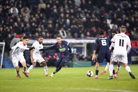 28 SAMUEL GRANDSIR (STRA - 10 NEYMAR JR (PSG) ) FOOTBALL : Paris SG vs Strasbourg - Coupe de France - 23 01 2019 AnthonyBIBARD FEP Panoramic 