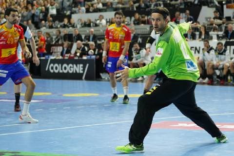 GER IHF WM 2019 Germany GER vs Spain ESP 23 01 2019 Lanxess Arena Cologne GER IHF WM 2019 Germany GER vs Spain ESP in picture picture shows Silvio Heinevetter goalkeeper GER 12 looks behind him nordphotox xMeuter nph00351