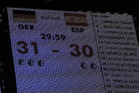 GER IHF WM 2019 Germany GER vs Spain ESP 23 01 2019 Lanxess Arena Cologne GER IHF WM 2019 Germany GER vs Spain ESP picture shows final score 31 30 nordphotox xMeuter nph00351