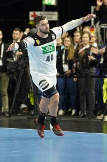 GER IHF WM 2019 Germany GER vs Spain ESP 23 01 2019 Lanxess Arena Cologne GER IHF WM 2019 Germany GER vs Spain ESP in picture picture shows the decisive last goal by Jannik Kohlbacher GER 48 goal celebration jubilation jubilation nordphotox xMeuter nph00351