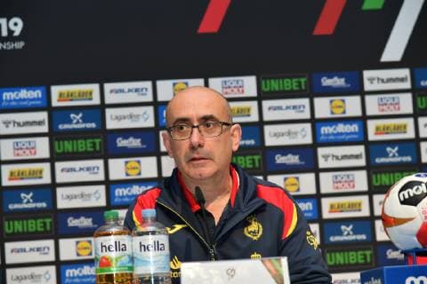GER IHF WM 2019 Germany GER vs Spain ESP 23 01 2019 Lanxess Arena Cologne GER IHF WM 2019 Germany GER vs Spain ESP in picture picture shows press conference PK after the game Jordi Ribera coach headcoach ESP nordphotox xMeuter nph00351