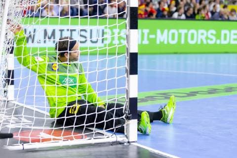 Goalkeeper Silvio Heinevetter No. 12 Germany is depressed depressed disappointed in his goal Germany vs. Spain Main Round Handball IHF Handball World Championship 23 01 19 Cologne North Rhine-Westphalia Germany Lanxess Arena Copyright: xAgentur54Gradx xFelixxKoenigx
