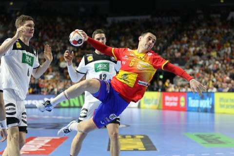Angel Fernandez Spain 6 Finn Lemke Germany 6 Germany Spain Handball WM 2019 Koeln Copyright: xEIBNER rrzx ep_rrz