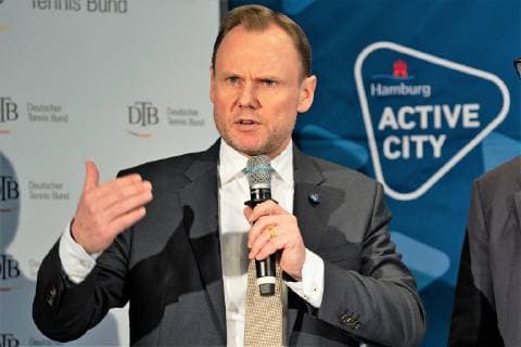 Andy Grote Sports Senator Portrait Portrait active city Hamburg Sports city Starting signal for the modernisation of the Rothenbaum Stadium Project partners present measures for modernisation of tennis grounds Hamburg Rotherbaum Hamburg Hamburg Germany Center Court Restaurant Rothenba