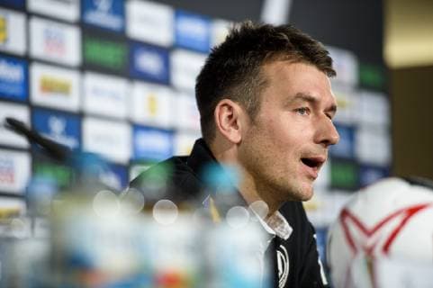 190124 Christian Prokop head coach of Germany during a press event with the national teams of Germany and Norway on January 24 2019 in Hamburg Photo Ludvig Thunman BILDBYR u0081N kod LT 35583,  Copyright: LUDVIGxTHUNMAN BB190124LT014