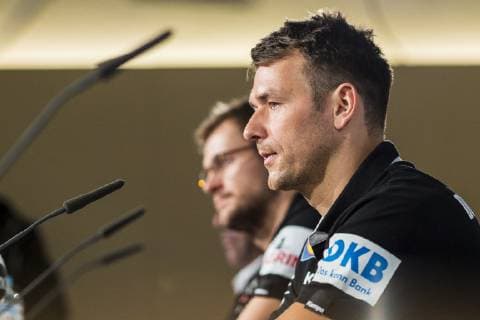 Hamburg Germany 24 January 2019 World Cup 2019 Men Semifinals Germany Press Conference Coach Christian Prokop Germany Hamburg Barclaycard Arena Germany