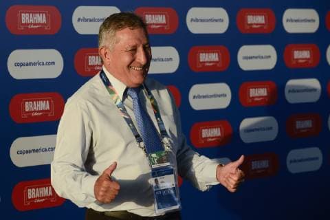 Sorteio Copa America RIO DE JANEIRO, RJ - 24.01.2019: SORTEIO COPA AMERICA - Romerito during Group draw for the 46th edition of the Copa América men& 39;s soccer, held in the City of the Arts in Barra da Tijuca, west zone of de Janeiro, RJ. The tournament takes place fce from June 14 to July 7. The competition will have, besides Rio de Janeiro, four other host cities (Belo Horizonte, Porto Alegre, Salvador and São Paulo). (Photo: Celso Pupo Fotoarena) x1669863x  CelsoxPupo