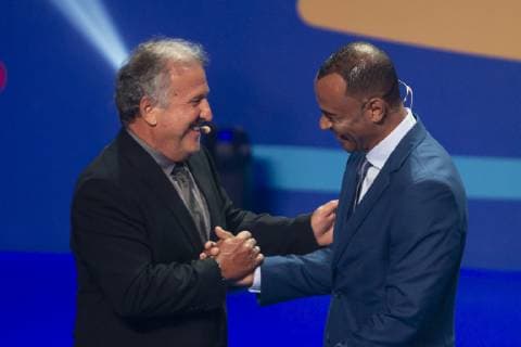 Sorteio Copa America RIO DE JANEIRO, RJ - 24.01.2019: SORTEIO COPA AMERICA - Zico and Cafú during the Draw of the groups for the 46th edition of the Copa América men& 39;s football, held in the Cit Arts in Barra da Tijuca, western zone of Rif Rio de Janeiro, RJ. The tournament takes place from June 14 to July 7. The competition will have, besides Rio de Janeiro, four other host cities (Belo Horizonte, Porto Alegre, Salvador and São Paulo). (Photo: Celso Pupo Fotoarena) x1669876x  CelsoxPupo