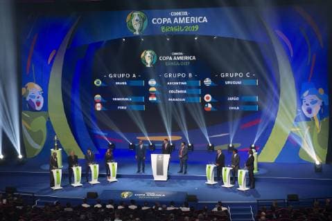 Sorteio Copa America RIO DE JANEIRO, RJ - 24.01.2019: SORTEIO COPA AMERICA - Group draw for the 46th edition of the Copa América men& 39;s football, held in the City of Arts in Barr Tijuca, west side of Rio deo de Janeiro, RJ. The tournament takes place from June 14 to July 7. The competition will have, besides Rio de Janeiro, four other host cities (Belo Horizonte, Porto Alegre, Salvador and São Paulo). (Photo: Celso Pupo Fotoarena) x1669877x  CelsoxPupo