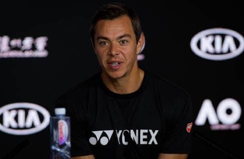 January 25, 2019 - Melbourne, AUSTRALIA - Sascha Bajin, coach of Naomi Osaka, talks to the media ahead of the final of the 2019 Australian Open Grand Slam tennis tournament 2019 Australian Open - 25 Jan - ZUMAa181 20190125_zaa_a181_011 Copyright: xAFP7x
