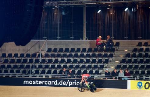 Cycling Track cycling 24 01 2019 108 SIX DAY BERLIN 108 Berlin Six-day races VELODROM at the Landsberger Chaussee SPRINT empty spectator seats