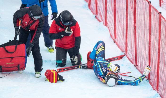 Sport Themen der Woche KW04 Sport Bilder des Tages ALPINE SKIING - FIS WC Kitzbuehel KITZBUEHEL,AUSTRIA,25.JAN.19 - ALPINE SKIING - FIS World Cup, Hahnenkamm-race, downhill, men. Image shows Alexander Koell (SWE). GEPAxpictures xHaraldxSteiner