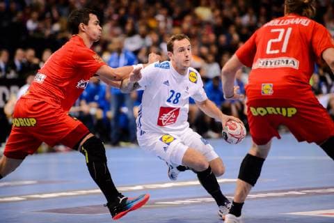 190125 Valentin Porte of France during the IHF World Handball Championship match between Denmark and France on January 25 2019 in Hamburg Photo Ludvig Thunman BILDBYR u0081N kod LT 35584,  Copyright: LUDVIGxTHUNMAN BB190125LT012