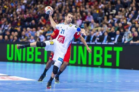 Hamburg Germany 25 January 2019 World Cup 2019 Men Semifinal Germany vs Norway Michael Guigou France Hamburg Barclaycard Arena Germany